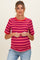Red Striped Maternity Short Sleeve Top
