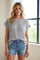 Light Grey Open Knit Short Sleeve Top