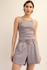 Mocha Mineral Wash Terry Short