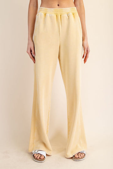 Corn Mineral Wash Wide Leg Sweatpants