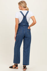 Navy Distressed Denim Maternity Overalls