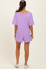Lavender Scoop Neck Romper