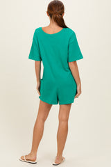 Green Scoop Neck Romper