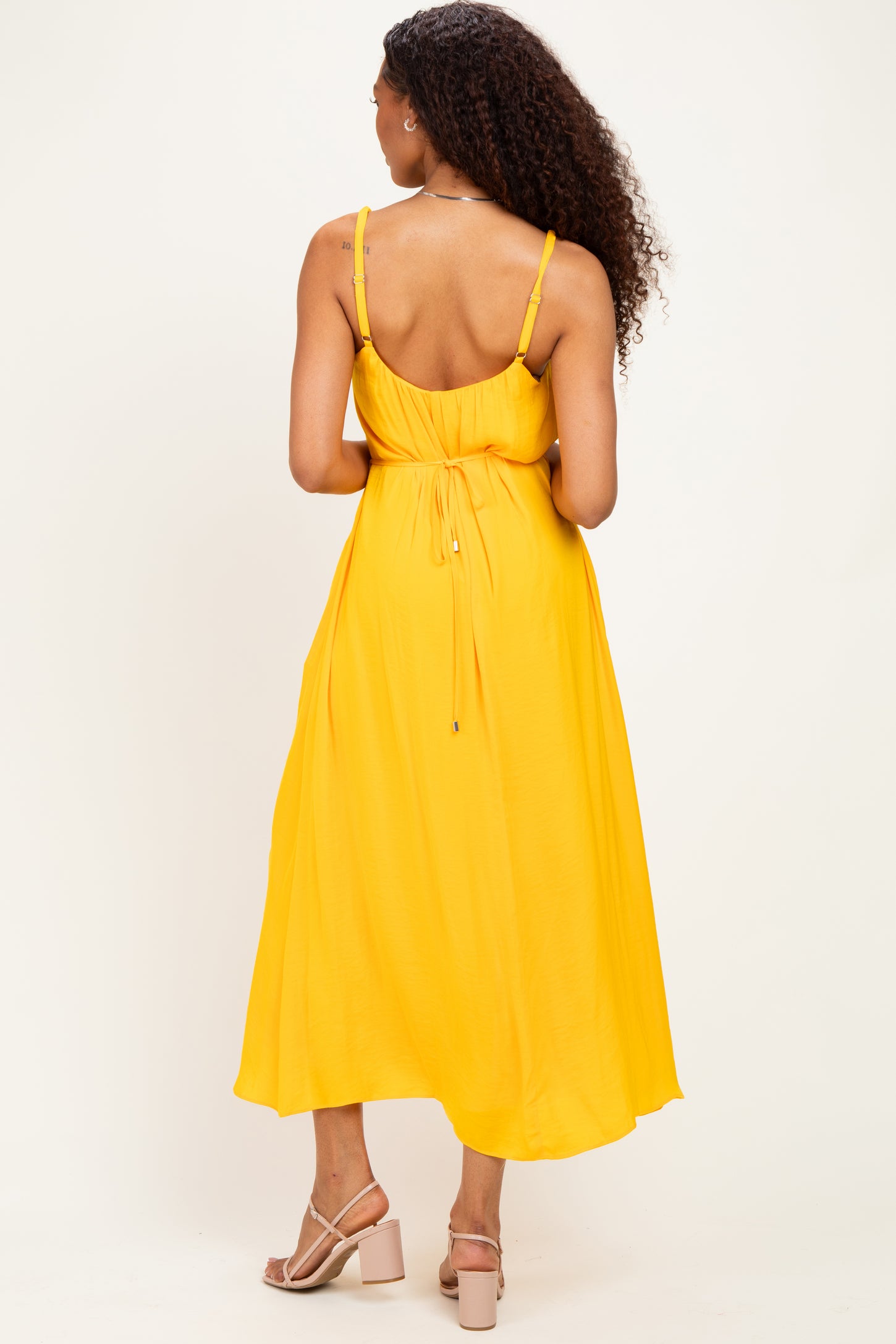 Sunflower Sleeveless Flower Belt Dress