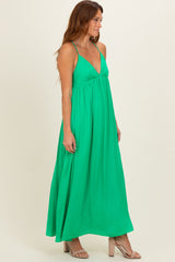 Peridot V-Neck Open Back Maxi Dress