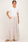 Cream Floral Drawstring Tiered Maxi Skirt