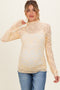 Butter Yellow High Neck Fitted Sheer Lace Maternity Top