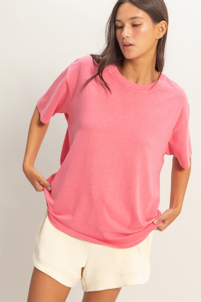 Pink Maternity Crew Neck T-Shirt