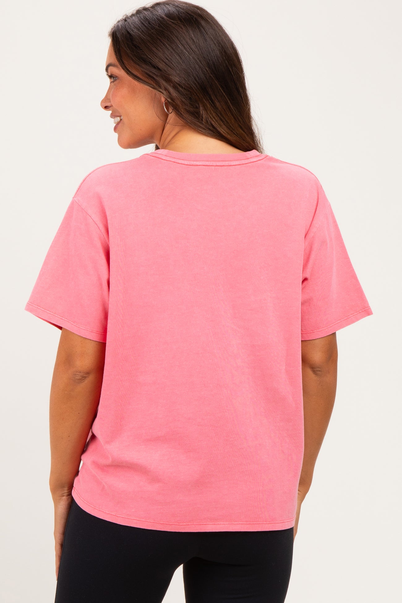Pink Maternity Crew Neck T-Shirt