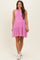Fuchsia Sleeveless Crewneck Tiered Maternity Mini Dress
