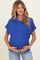 Blue Open-Knit Dolman Sleeve Maternity Top