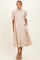 Stone Embroidered Maternity Midi Shirt Dress
