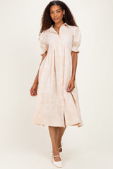 Stone Embroidered Midi Shirt Dress