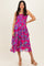 Fuchsia Floral Smocked Tiered Midi Dress