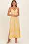 Yellow Floral Twisted Front Maxi Dress