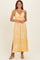 Yellow Floral Twisted Front Maxi Dress