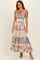 Multi V Neck Twist Front Tiered Maxi Dress