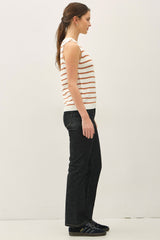 Terracotta Striped Knit Tank
