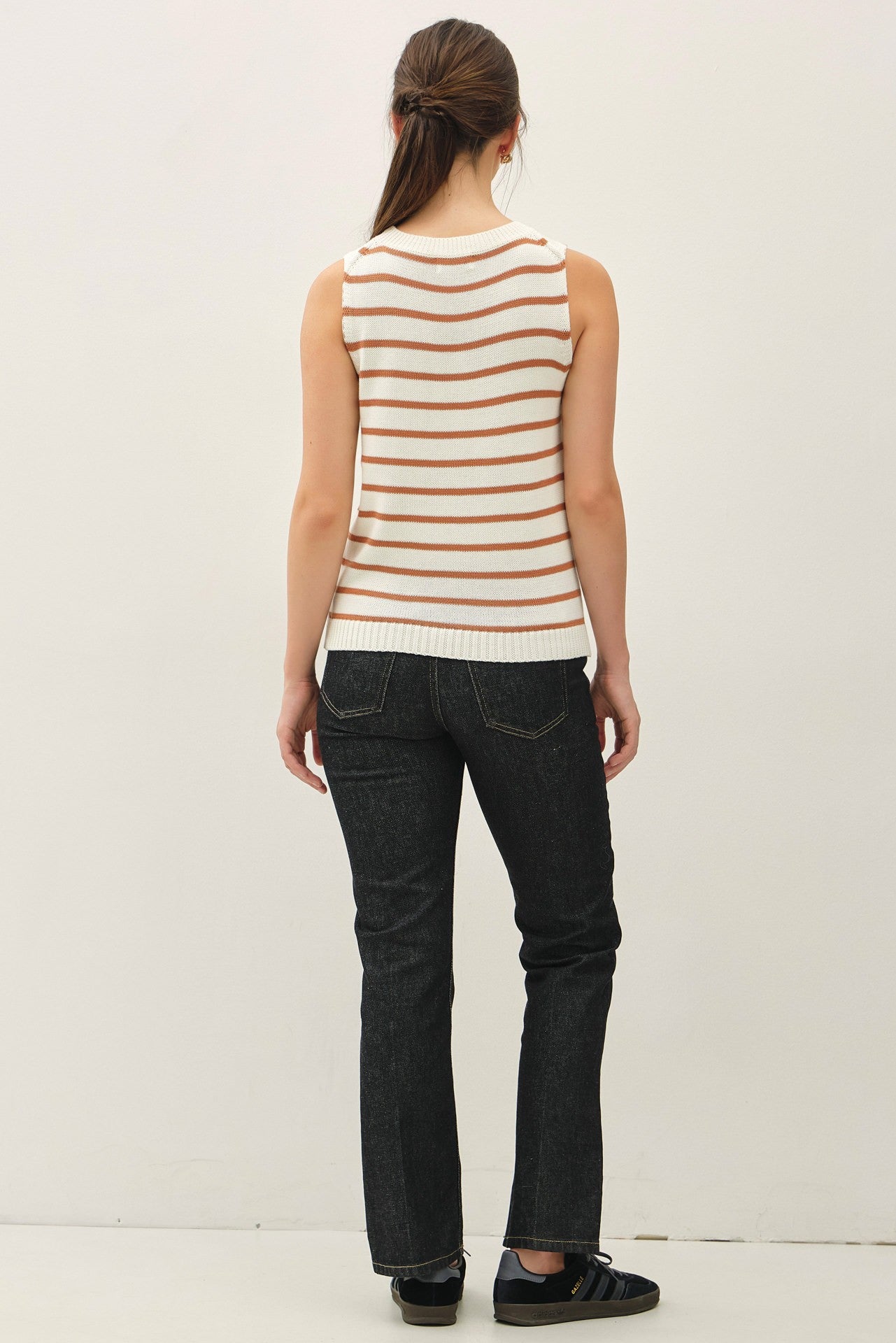 Terracotta Striped Knit Tank