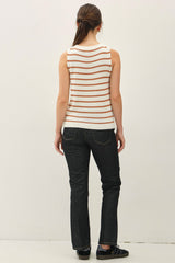 Terracotta Striped Knit Tank