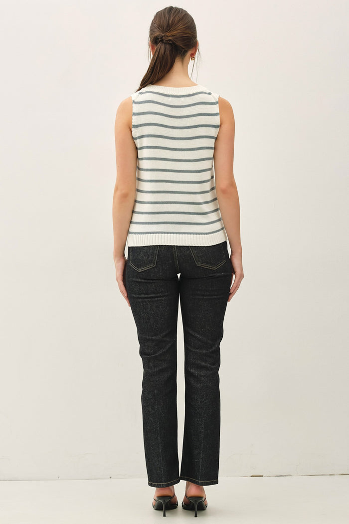 Slate Striped Knit Tank