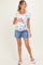 Medium Blue Washed Maternity Denim Shorts