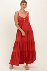 Terracotta Cutout Maxi Dress