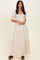 Cream V-Neck Smocked Tiered Maxi Dresses