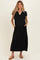 Black Stitch Detail Collared Maternity Midi Dress