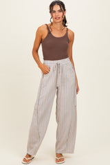 Coconut Washed Striped Pants