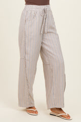 Coconut Washed Striped Pants