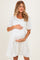 Cream Short Sleeve Lace Trim Maternity Dress