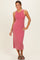 Berry Ribbed Midi Tank Dress
