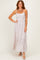 Beige Eyelet Lace Sleeveless Ruffle Hem Maxi Dress