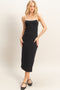 Black Cutout Fitted Midi Dress