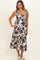 Navy Floral Smocked Tiered Maternity Midi Dress