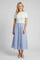 Ivory Blue Colorblock Striped Skirt Dress
