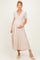 Oatmeal Short Sleeve V-Neck Maternity Maxi Dress