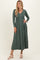 Olive Ribbed Knit Long Sleeve Maxi Dress