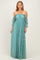 Mint Lace Off Shoulder Maxi Dress