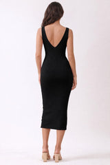 Black Notch Neckline Tank Dress