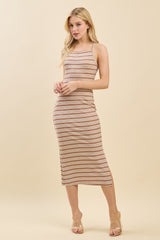Hazel Wood Striped Crisscross Back Dress