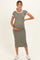 Faded Olive Colorblock Trim Maternity Midi Dress
