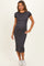 Nightshade Striped Solid Trim Maternity Midi Dress