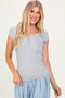 Heather Grey Short Sleeve Henley Top