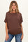 Brown Dolman Sleeve Boat Neck Maternity Top