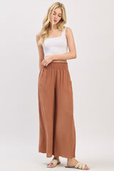 Nutshell Smocked Waistband Wide Leg Maternity Pants