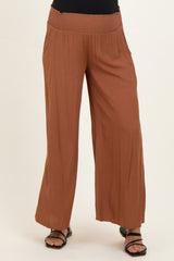 Nutshell Smocked Waistband Wide Leg Maternity Pants