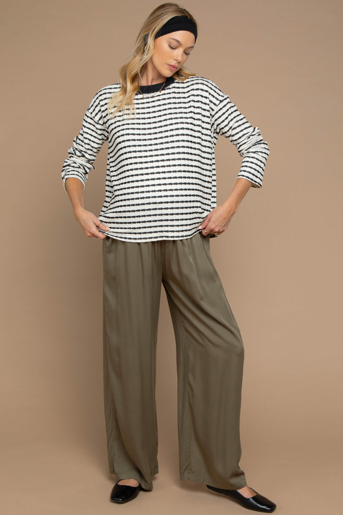 Olive Drawstring Waistband Maternity Pants