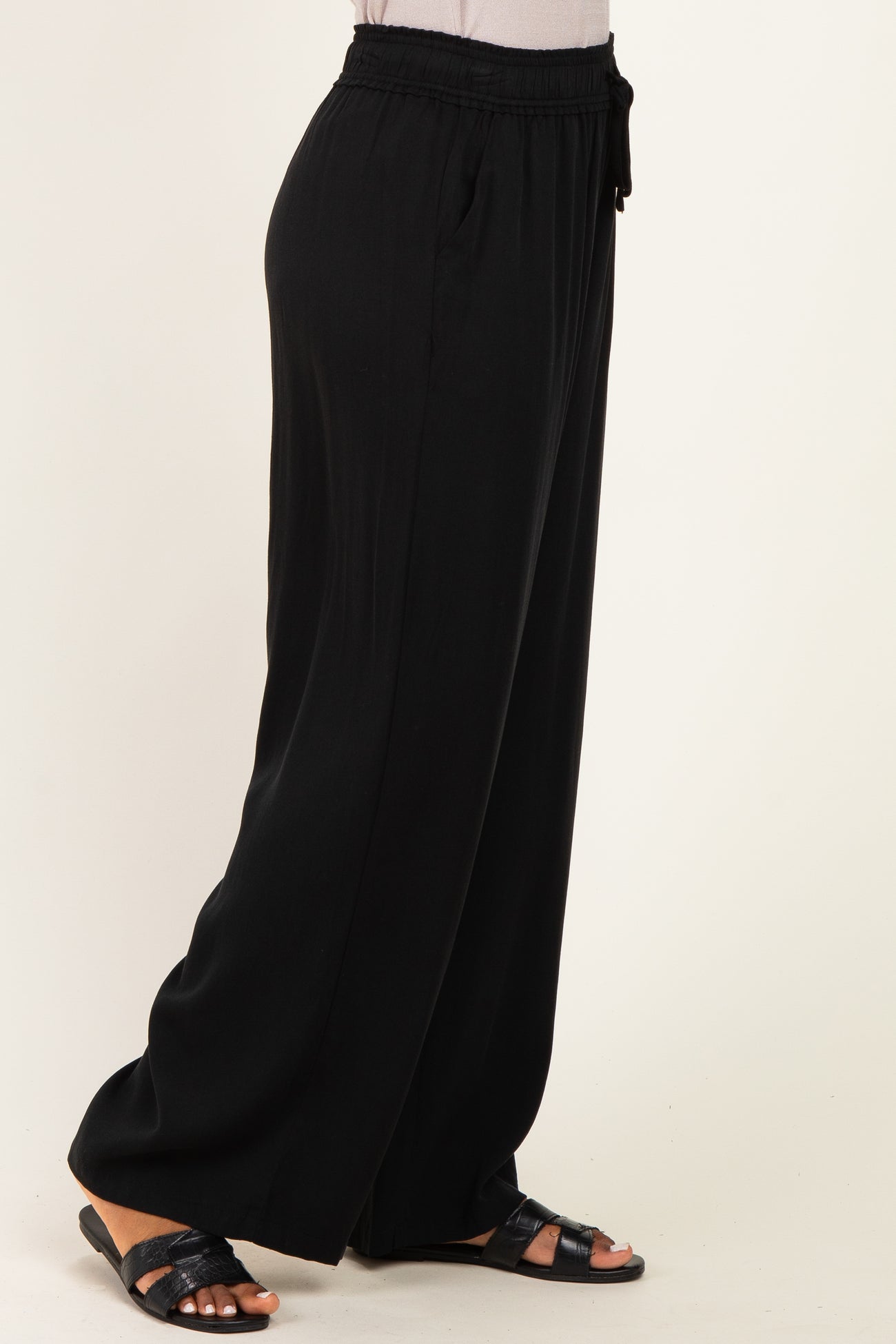 Black Drawstring Waistband Pants